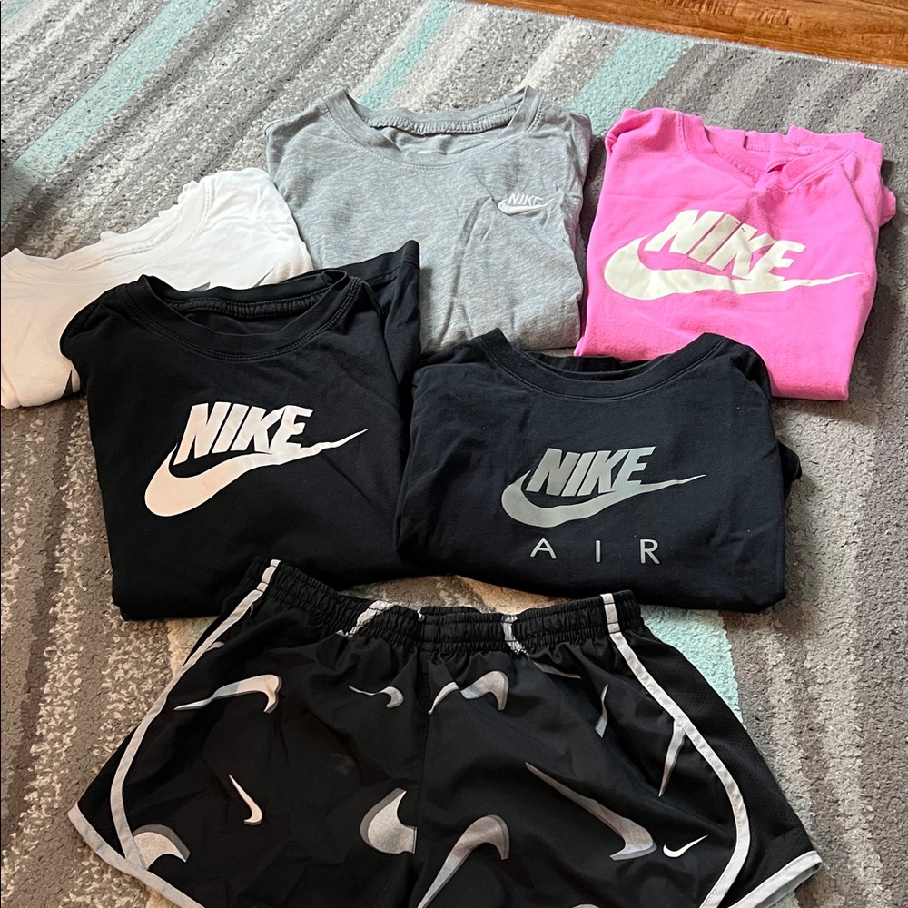 Nike Kids Shorts & Tee Mix - Black, Gray, White, Pink